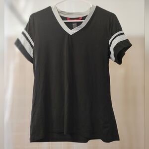 Hot Kiss Black and White V-Neck Tee